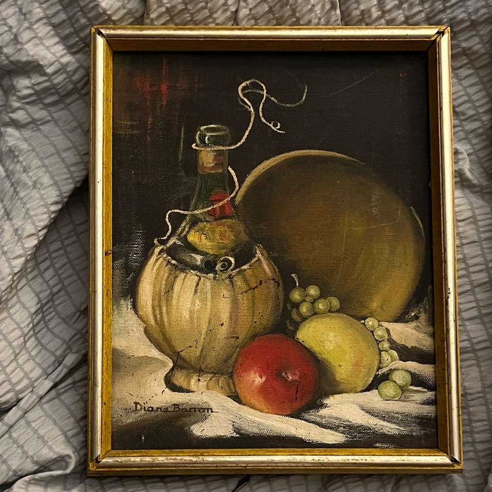 VTG still life oil painting by Diana Barran